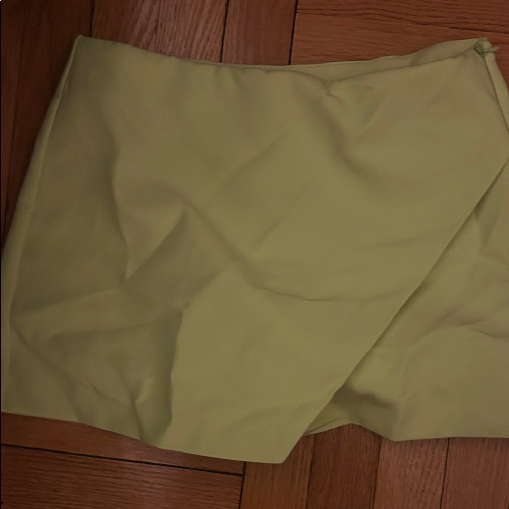 Zara lime Green Mini Skort sz m nwt